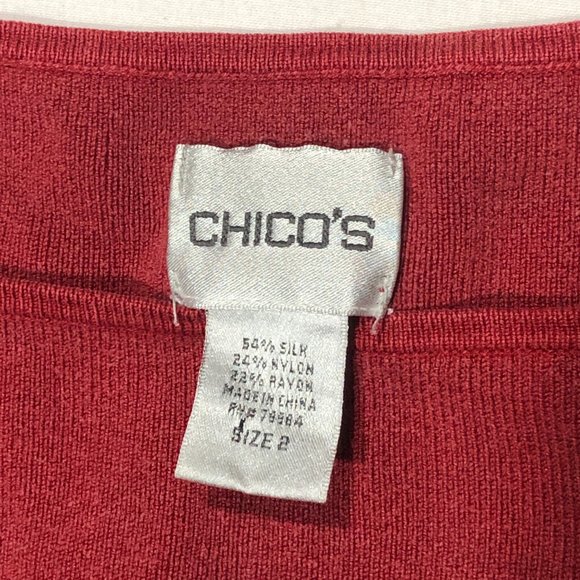 Chico's Womens Size 2 Red Nylon Spandex Microfeel Stretch Sleeveless Tank Top - Picture 4 of 6